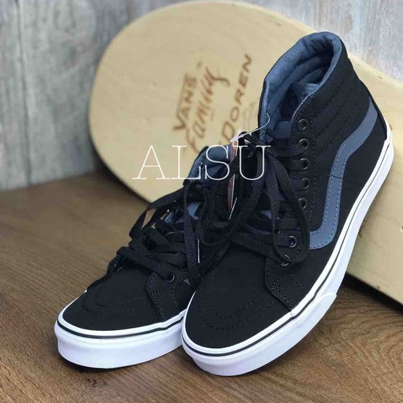 NWT VANS SK8-HI Reissue Canvas Black Dark Slate W - Picture 3 of 8